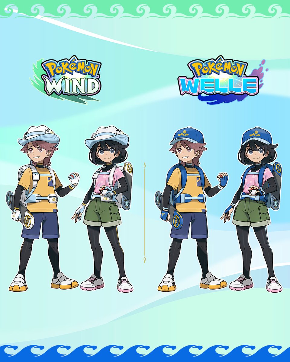 PokemonDEU's tweet photo. Als Spieler übernehmt ihr die Rolle des Hauptcharakters in #PokemonWindWelle! Das Outfit eures Charakters unterscheidet sich je nach Edition. Was für eine Geschichte steht euch wohl bevor? 🤔 https://t.co/HNtgvW0hJG