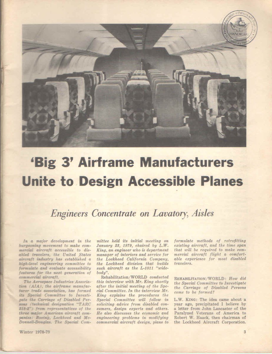 handicareindia's tweet image. In 1978, the 🇺🇸U.S. aircraft industry set up a high-level engineering committee to design accessibility features for next-gen commercial aircraft—aiming to make flying inclusive for disabled traveller.
Nearly 50 years later… have we really made any progress?
#Disabled #access