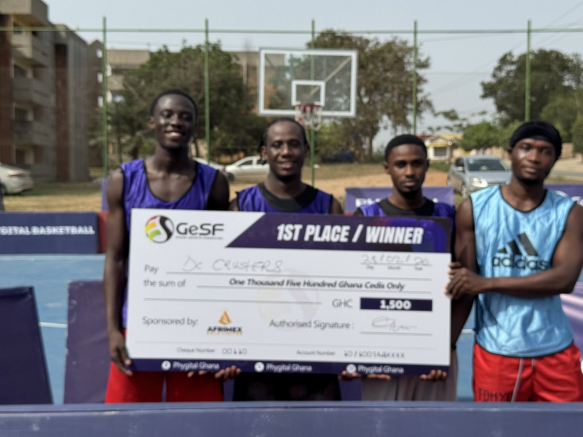 GhanaeSports's tweet photo. And there is a winner! 🏆🔥

Congratulations to DC Crushers for emerging champions of the 2nd Edition of the Phygital Basketball Tournament! 

Your performance in both the digital and physical stages truly showed what phygital competition is all about balance, skill, and resilience. 

Well done to all participating teams for making the tournament exciting and competitive.

Stay tuned for more updates, highlights, and what’s next on the phygital journey! 
#PhygitalBasketball. #GhanaEsports