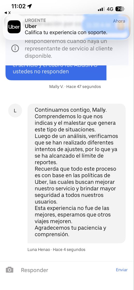 Mally_Velasquez's tweet photo. @Uber_Col Esta fue la respuesta… https://t.co/3FET9V4dgj