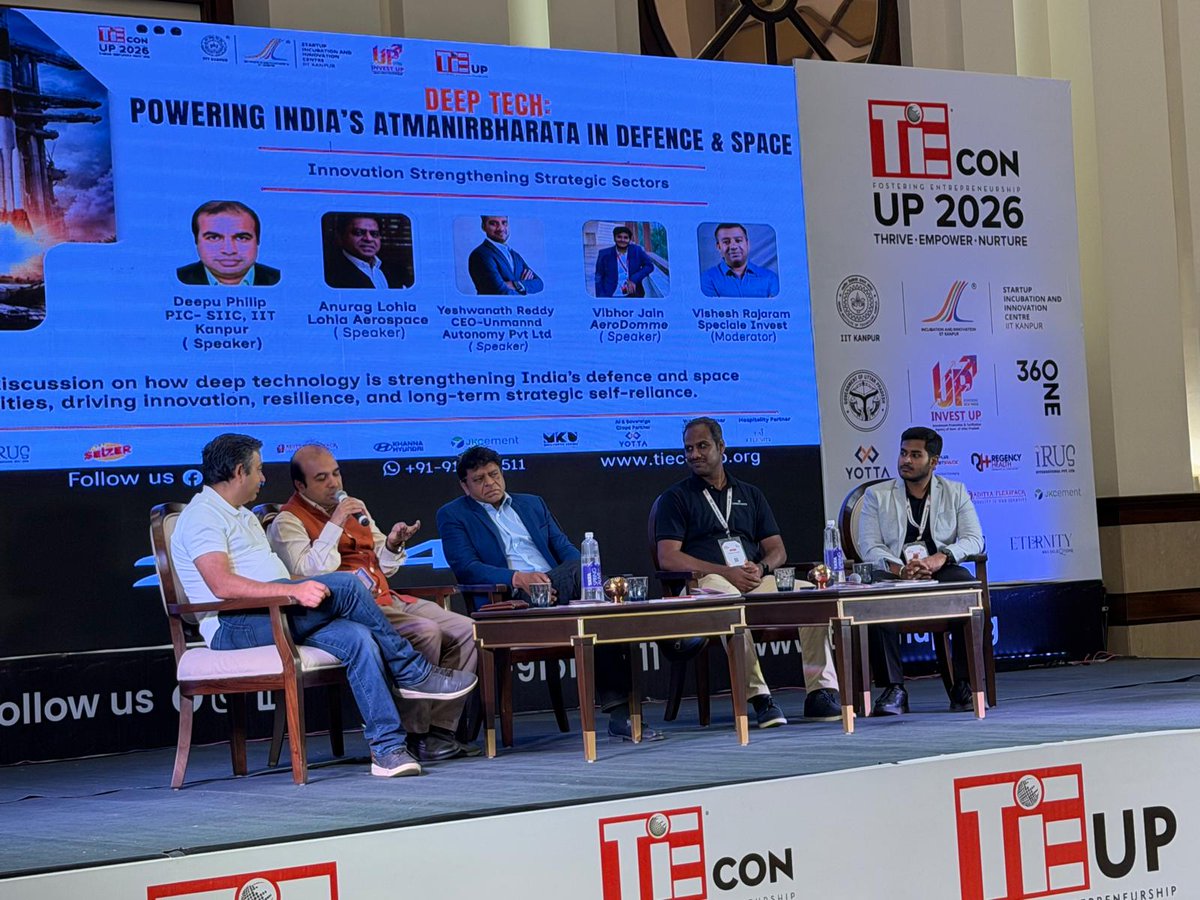 incubatorIITK's tweet photo. At TiECon UP 2026, Startup Incubation and Innovation Centre, IIT Kanpur evaluated 20 startups 8 shortlisted, 6 from SIIC, strengthening deep-tech investment and industry–academia convergence with Indian Institute of Technology Kanpur leadership.
#DeepTech #TiEConUP #IITKanpur https://t.co/i1MjGtnkBR