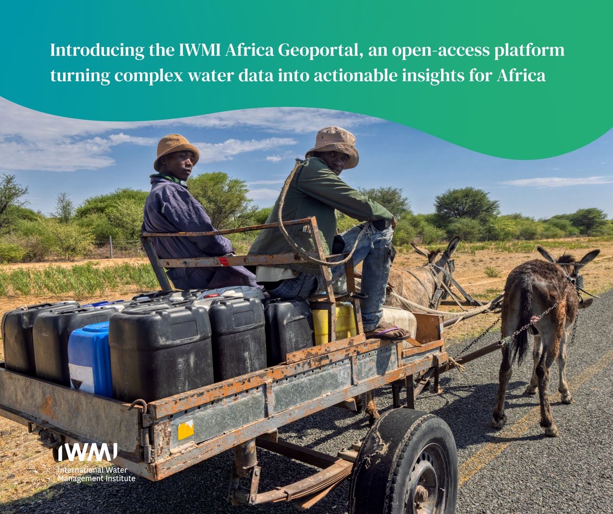 IWMI_'s tweet photo. 💧 Africa’s water security is under growing pressure from climate change, population growth, and rising demand. To support better decisions, IWMI Africa Geoportal provides open, integrated water data for smarter water management.

👉 https://t.co/HMvKh1zvcy

#WaterInsecurity https://t.co/pU6lPWsPL3