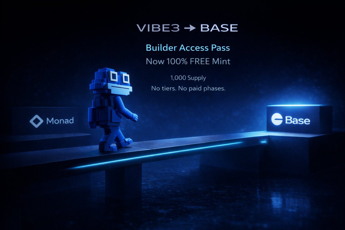 Opaco ✖ Vibe3

Mint Info 🎟️

📦 Supply 1000
⏳ Date 2th March
🟦 Chain BASE  
🎟️ Price FREE MINT 

🎉 GTD spots 🎉

Requirements:
☑️ Follow <a href="/Thekamizake/">Opaco | Collab Manager 🧝</a> &amp; <a href="/Vibe3_coder/">Vibe3</a>
☑️ Like + RT 
☑️ Tag 2 friends 👀
☑️ Join DC discord.com/invite/5hK24R5…
☑️ Drop your wallet bellow 

⏰ 24h