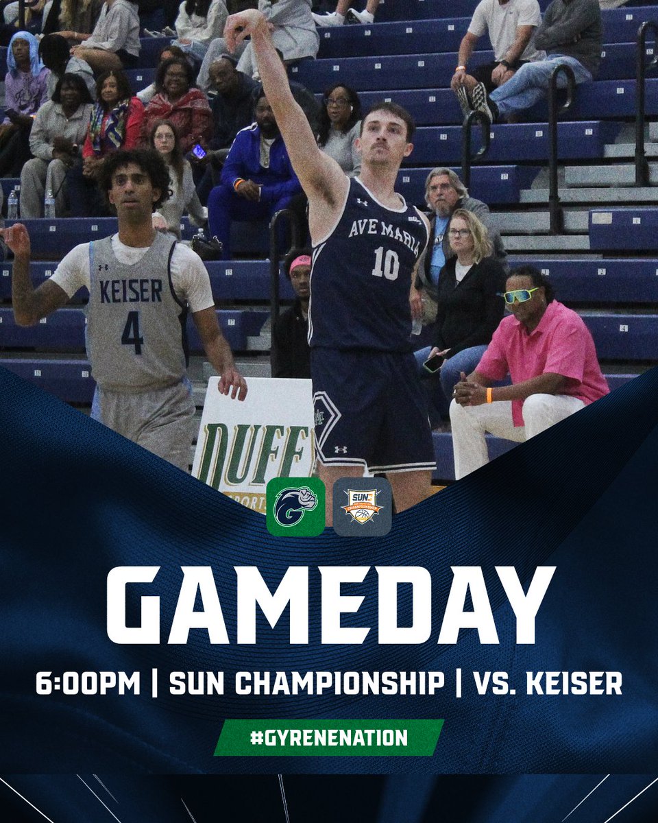 Gyrenes's tweet photo. Time to settle this whole co-champs business 💪💪💪

@AveMariaHoops takes on Keiser in the Sun Conference Championship!!!

Gyrenes vs Seahawks
🏠: Massimino Court
📍: West Palm Beach, Fla.
⌚: 6 p.m.
📺: https://t.co/PHT66jDFog
📈: https://t.co/NSpe6rQj2x

#GyreneNation https://t.co/Ayqx0p4BvY