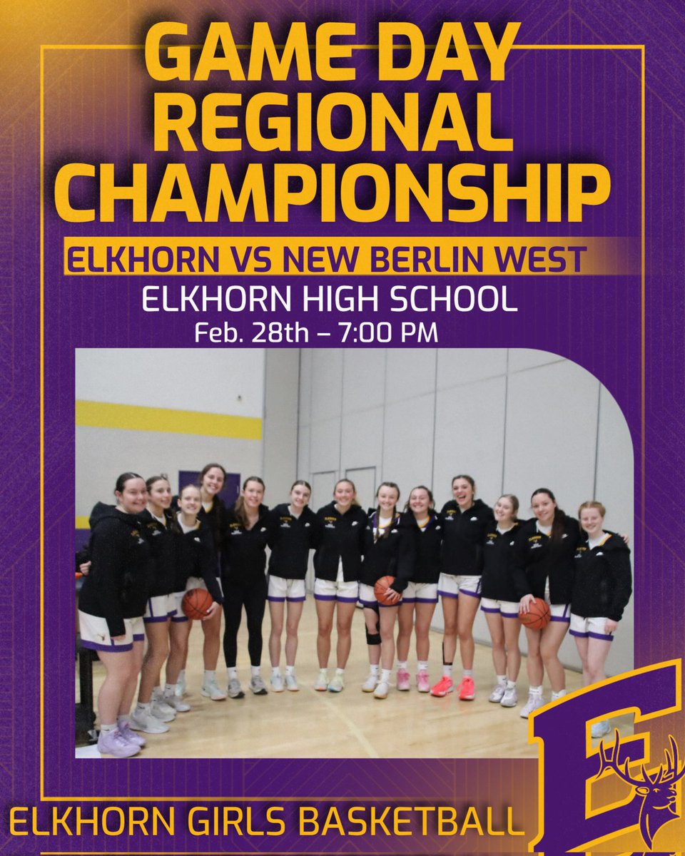 EahsGirlsHoops's tweet photo. Game Day!  Regional Championship tonight at home!  Come on out and bring the tremendous atmosphere into the gym like last night! @EahsGirlsHoops #GoElks #1Herd #EverySecondCounts https://t.co/SEFdpFP9bL