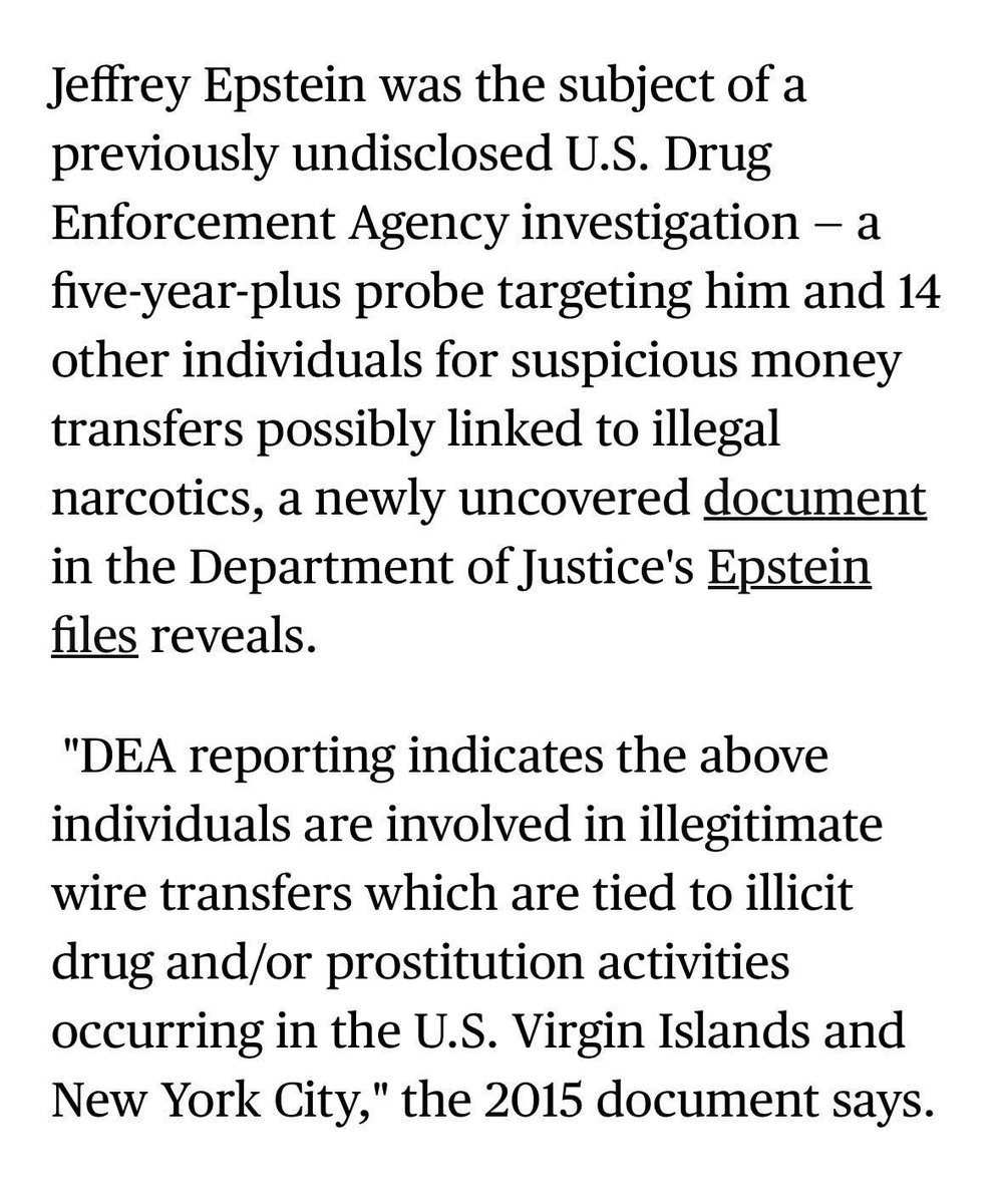 BillEaster10's tweet image. So this isn’t just about #Pedophiles anymore. Obama opened a major #DEA investigation on Epstein to find out about where all the payments undisclosed by #ChaseBank were coming from. #DrugCartels, major U.S. companies involved. @realDonaldTrump @WhiteHouse