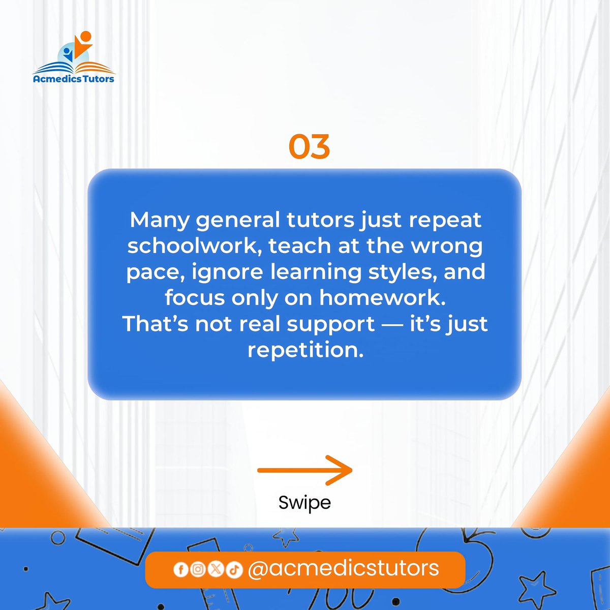 AcmedicsHomes's tweet photo. Your child doesn’t learn like every other child.
So why should they be taught like they do?
If you’re ready to stop guessing and start seeing real progress,
📩 Send us a DM
📞 Book a consultation today
#acmedics #specializedlearning #structurededucation #parentingwithpurpose https://t.co/trXJhvKLzn