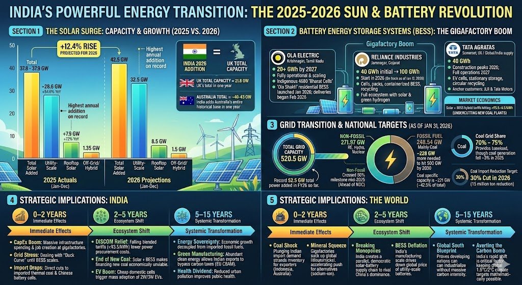 India solar transition will have implications in India and beyond too. There are many 2nd &amp; 3rd order effects which aren't known yet.

Solar + BESS is the future!