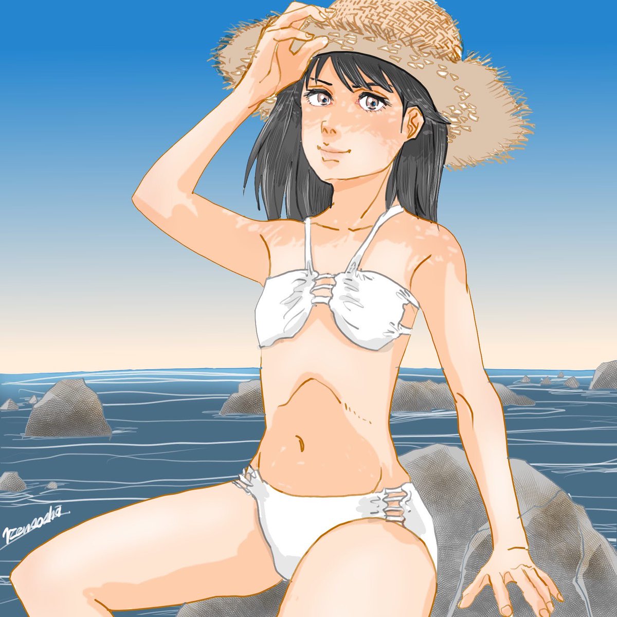 #これを見た人は背景が海の画像を貼れ