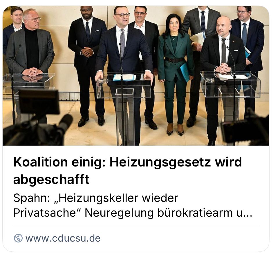 Was im Heizungskeller drin ist, ist Privatsache. Was oben aus dem Schornstein kommt selbstverständlich nicht. Es verursacht zunehmend Schäden und gefährdet Gesundheit und Leben, und ist deshalb verbindlich im Pariser Abkommen, in der EU und im 🇩🇪 Klimaschutzgesetz geregelt.