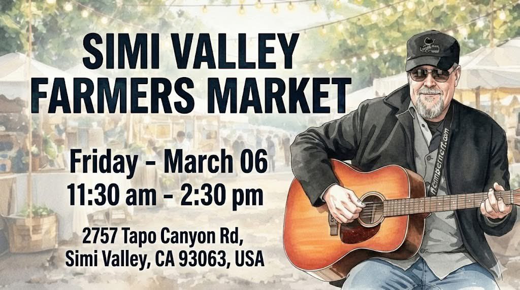 glennbennett's tweet photo. I will be performing this Friday, Mar. 6, 11:30-2:30 @
Simi Valley Farmers' Market on Tapo Canyon and Alamo St., behind TGI Fridays in the Regal Theater parking lot, 11:00 am - 3:30 pm. https://t.co/AulTGHgYqZ
