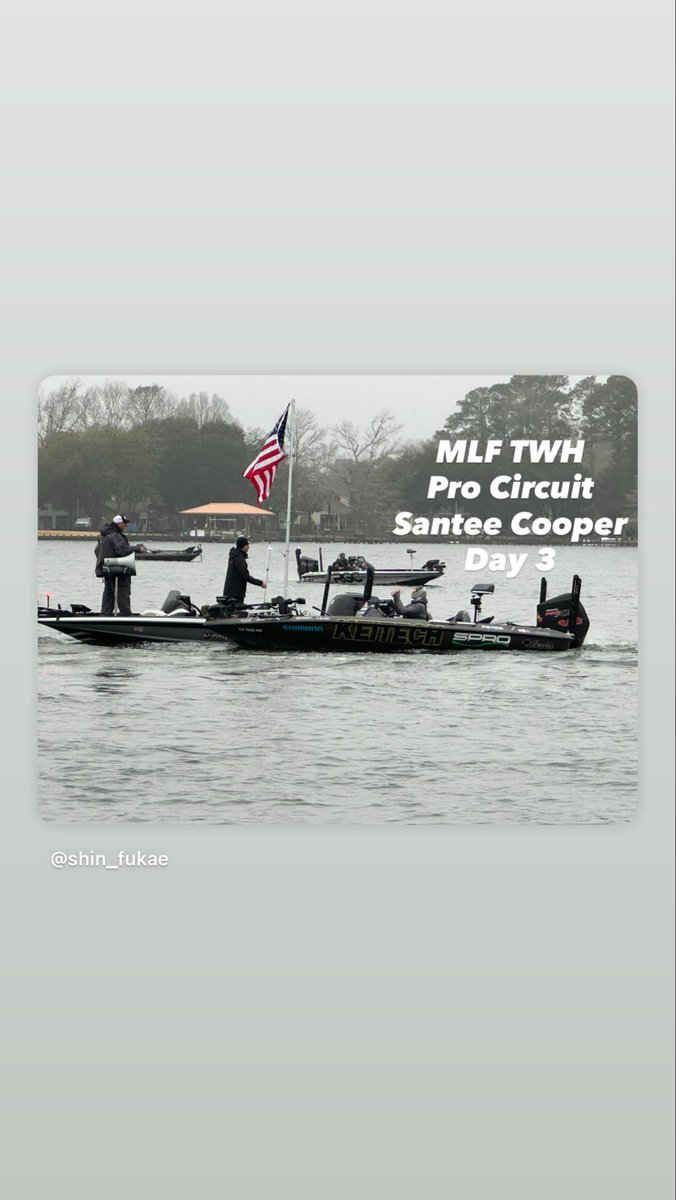 ShinFukae's tweet image. Let’s go!! Day 3 of ProCircuit No.2 at Santee Cooper. プロサーキット第2戦最終日。行ってきます！
#KEITECH #SPRO #GamakatsuUSA #FISHSHIMANO #DECreate #XBRAID #BassCatBoats #Mercury #PowerPole #THMarine #SWANS #AFTCO #GreenFishTackle