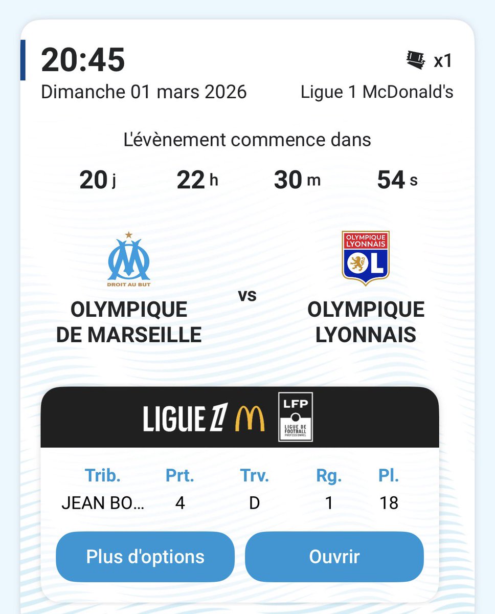 renosainteloi's tweet photo. Vous voulez aller au vélodrome demain voir Marseille Lyon à une place exceptionnelle ? J’ai LA place parfaite. 
Rang 1 bord pelouse juste à côté du banc des remplaçants marseillais ♥️ je la vends au prix d’achat je ne peux pas m’y rendre. Contact DM #teamOM #OMOL @biloEntraide https://t.co/B7QruVAHhw