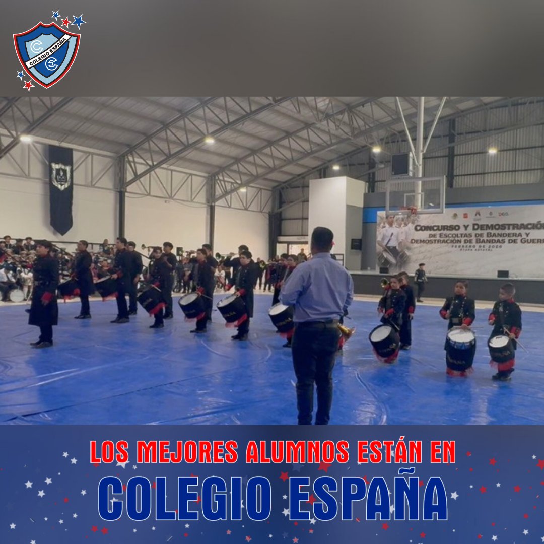 Con orgullo reconocemos a nuestros alumnos que participaron en la demostración de bandas de guerra de Colegio España, mostrando disciplina, coordinación y gran espíritu cívico. Su energía y compromiso hicieron vibrar cada toque y cada paso.
 #BandaDeGuerra #OrgulloEspaña