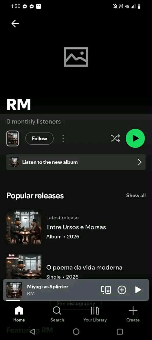 Monika695725's tweet photo. Unknown tracks appeared on RM’s Spotify profile — likely a metadata error. Don’t stream. Report &amp; wait for BigHit Music’s official update.
#ProtectRM #ARMY #BTS #KimNamjoon 💜 https://t.co/6s7x59BVLl
