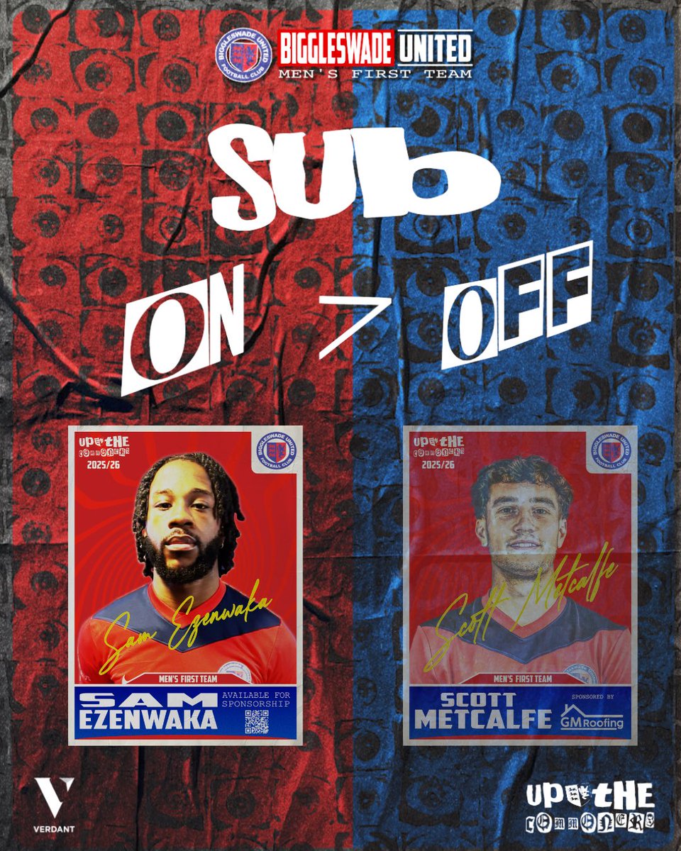 Biggleswadeutd's tweet photo. 71’ | 🔴 #BUFC 1 - 0 @RRFC_1971 ⚪️

A first United change:

↗️ (14) Ezenwaka
↙️ (11) Metcalfe

#BUFC #OneClub #UpTheCommoners https://t.co/qOLWxxuQaP