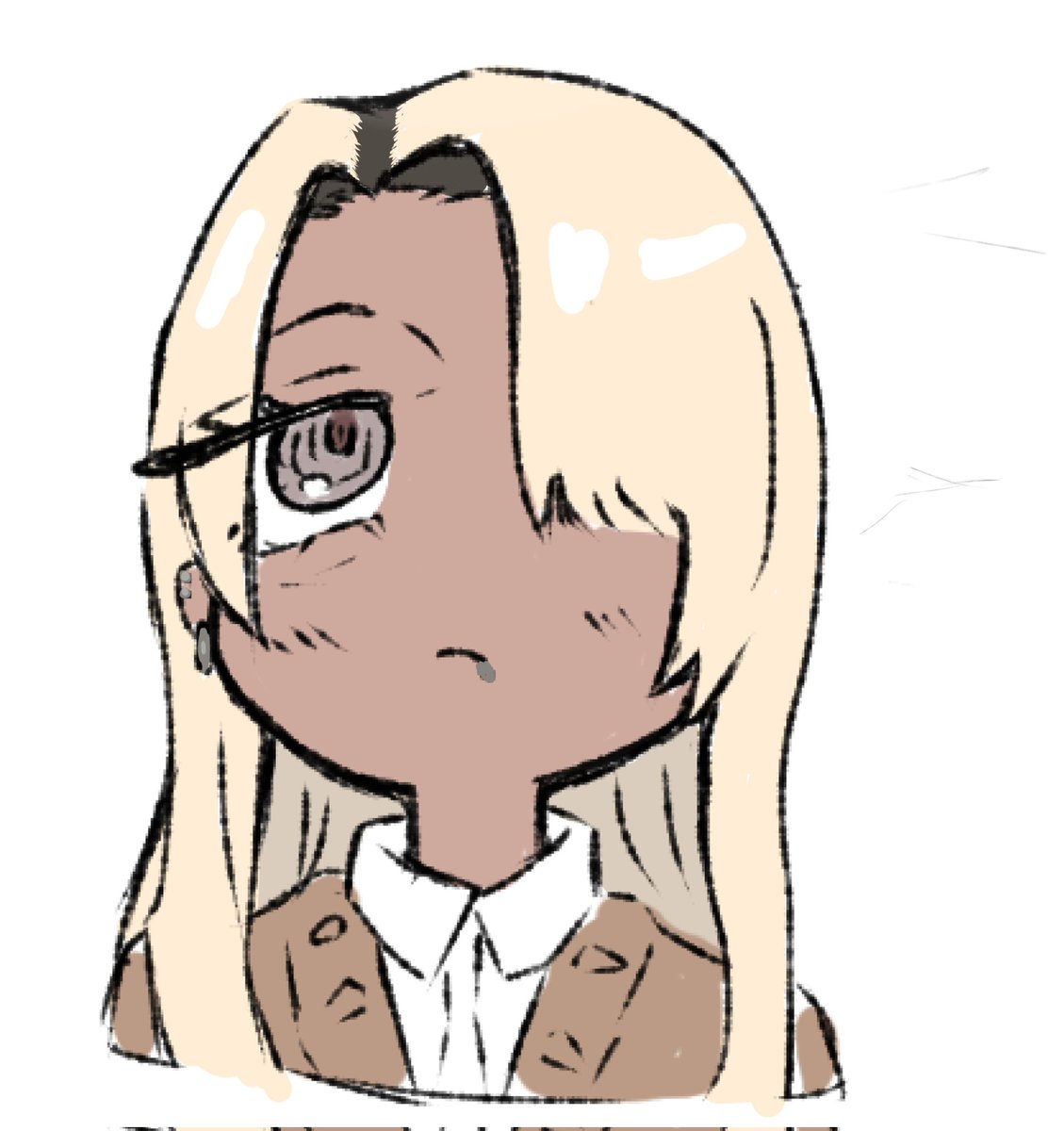 一応色塗ったverの黒ギャル　もっとこの子描きたくなりました　今後挙げてきまふ