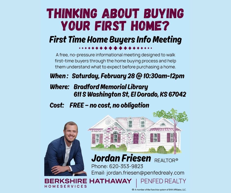 Ready to stop renting and start owning? Join us today from 10:30 AM to 12:00 PM for a helpful and informative First-Time Homebuyer Class designed to guide you through every step of the homebuying journey!