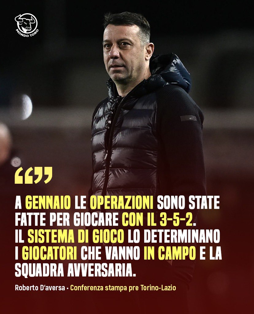 MondoToro_net's tweet image. 🎙️​ Mister Roberto #DAversa ha così parlato in conferenza stampa in vista del suo esordio di domani contro la #Lazio: “Chi non capisce il momento verrà tagliato fuori.Confronto con i tifosi? È stato civile”.

#MondoToro