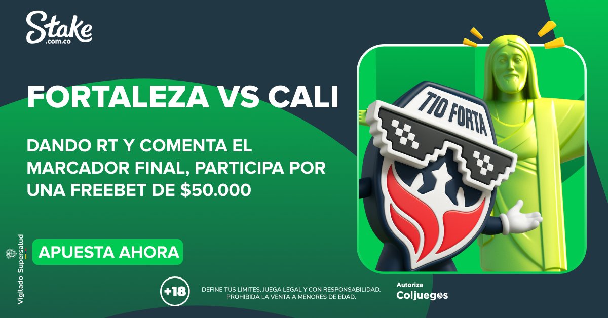 ⚽🔥 FORTALEZA vs CALI 🔥⚽

Mañana se juega este partidazo y en Stake lo hacemos más interesante 👀💰

🎁 El que acierte el marcador final exacto se lleva una FREEBET de $50.000

💬 Comenta el resultado exacto del partido.
⏳ Participan comentarios hasta el pitazo inicial.