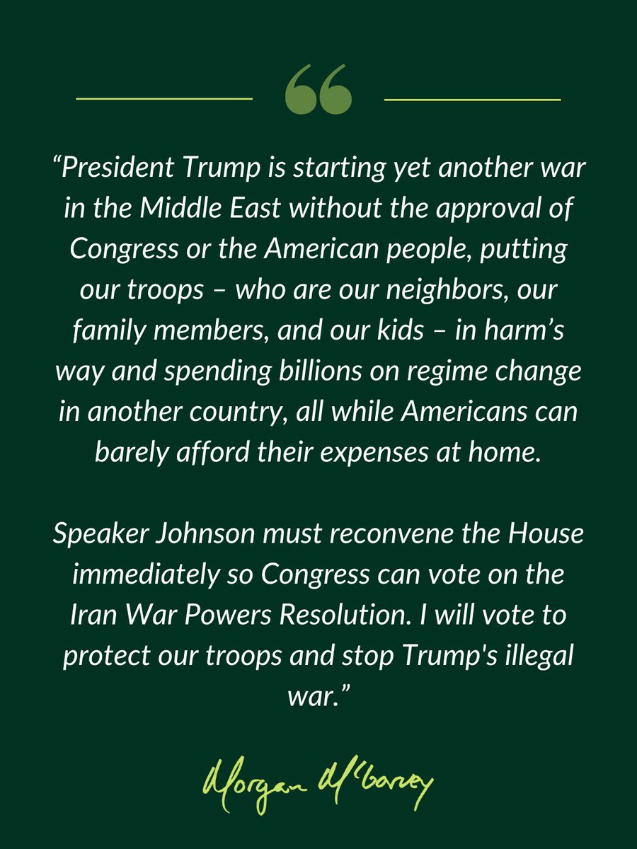 My statement on Trump's strikes on Iran: