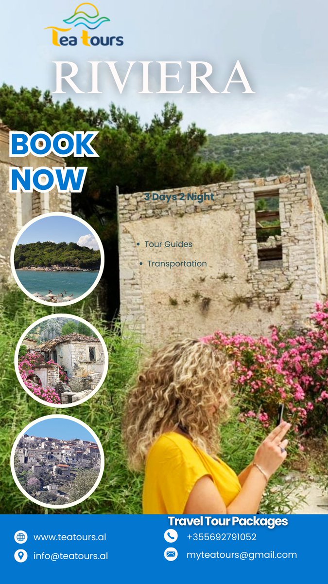 ToursTea's tweet photo. Book now 📷the most magical tour of southern Albania
where 3 in 1, history, architecture and the beauty of nature alternate
📷 Perfect for families, friends &amp; adventure lovers!
📷 Contact us:
📷 info@teatours.al
📷 myteatours@gmail.com
📷 https://t.co/MjUSFGVx83
📷 +355692791052 https://t.co/wP26UiwfHf