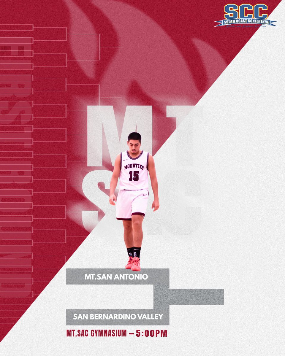 MtSAC_MBKB's tweet photo. 🏀🔥 Stepping into playoffs 🔥🏀

The first round of the Southern California College Playoffs is HERE as Mt. San Antonio takes on San Bernardino Valley.

Let’s pack the Mt. SAC Gymnasium and root for our guys as they chase a SoCal title 💪

🕔 5:00PM
📍 Mt. SAC Gymnasium https://t.co/NPbbVgW1dI