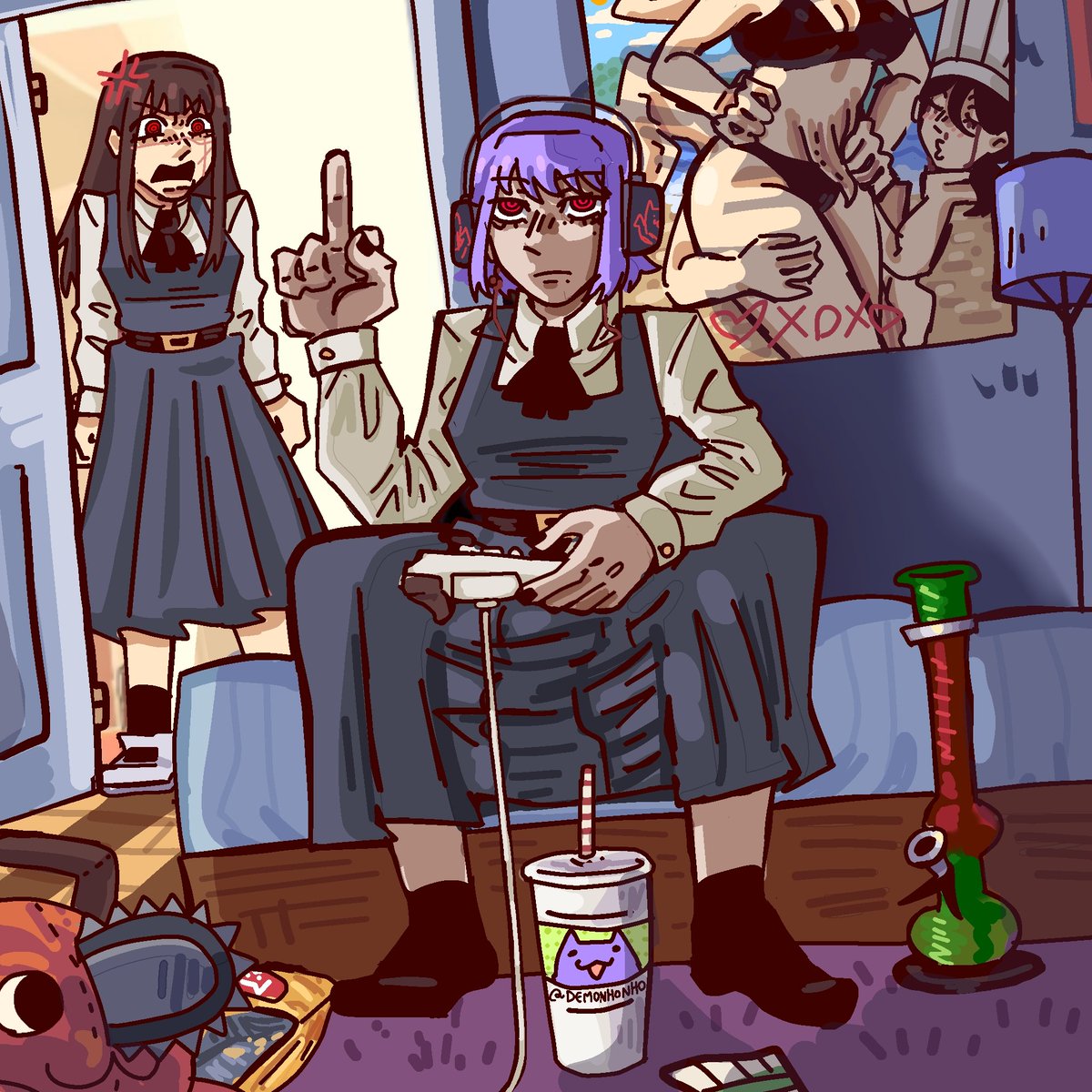 Demonhonho's tweet image. She is focused
#lilD #yoru #fallingdevil #pochita