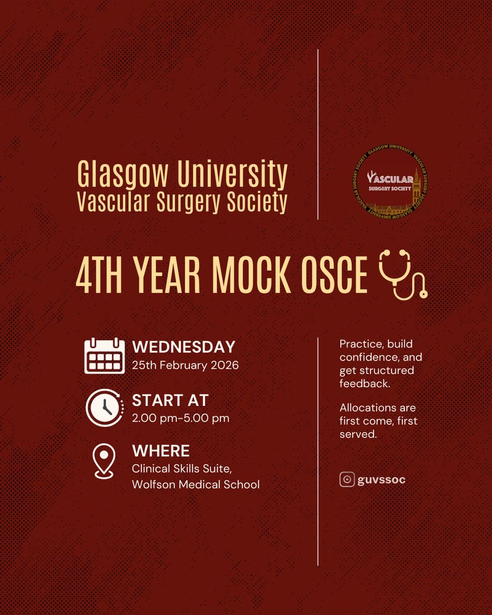 Glasgow University Vascular Surgery Society tweet media