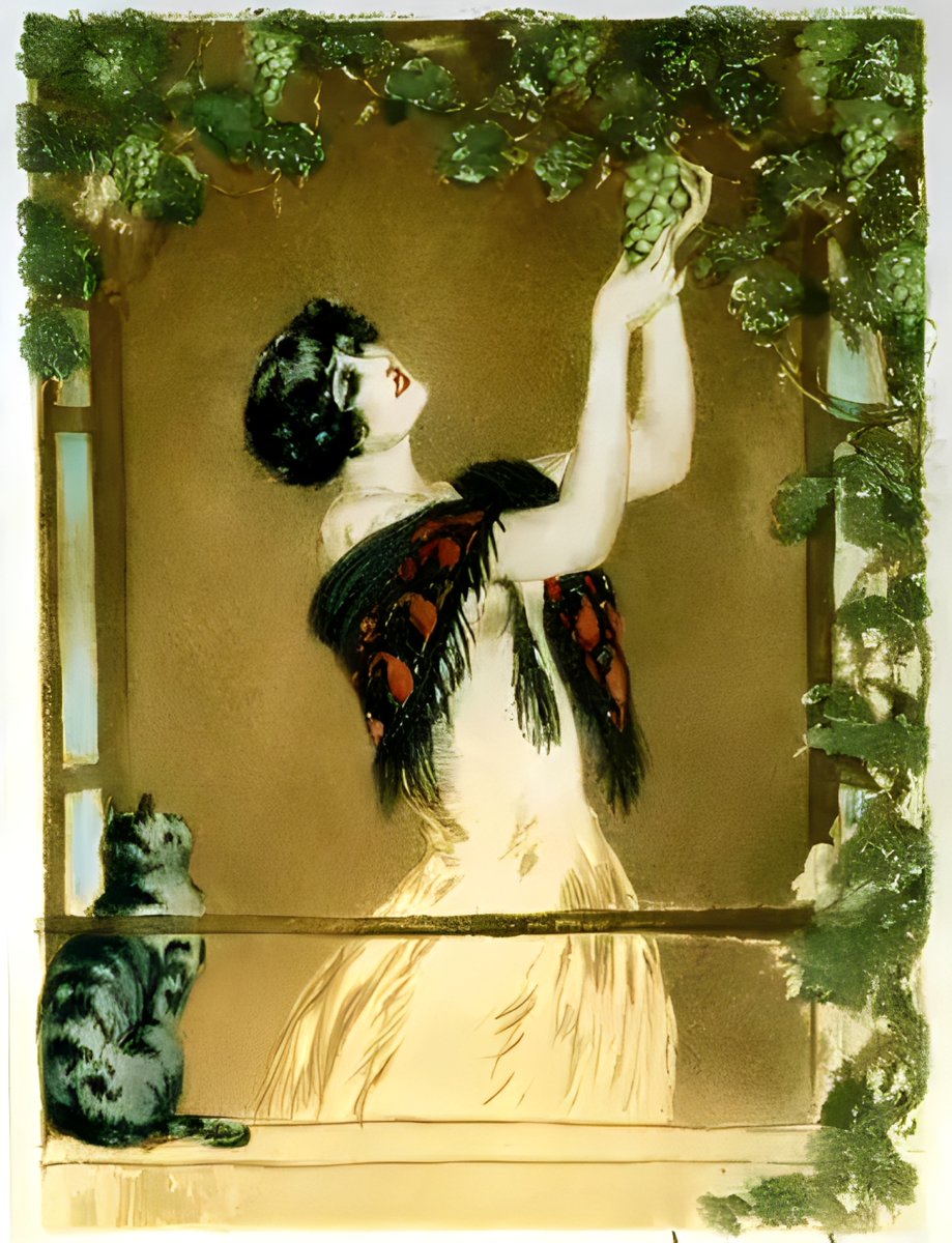 The cat came first, in order to be absolute first. It arrived when all the cribs and...autumn breathings, and fiery eyes.

📗From The Dust Returned, 2001⋆🐾⋆
🖊️Ray Bradbury (US Author)⋆🐾⋆

🖼️Autumn, 1920s⋆🐾⋆
🎨Louis Icart (French Artist)⋆🐾⋆

#caturdayᓚᘏᗢ