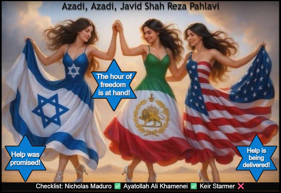 Azadi, Azadi, Zindabad Reza Pahlavi!

#IraniansStandWithIsrael #RezaPahlavi
