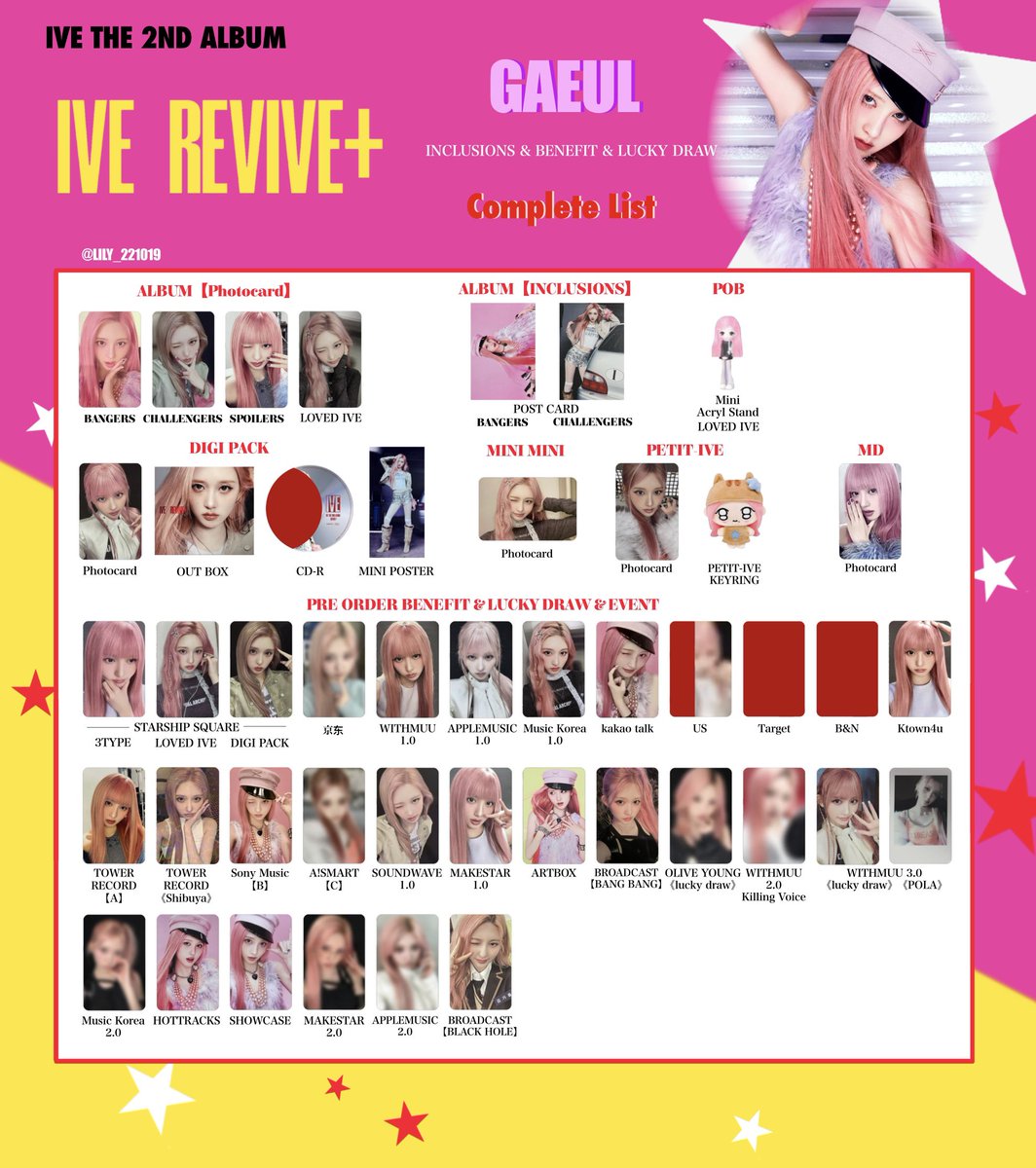 IVE【 REVIVE+ 】 封入&特典 トレカ 一覧 🩷💫 Photocard List ver.4