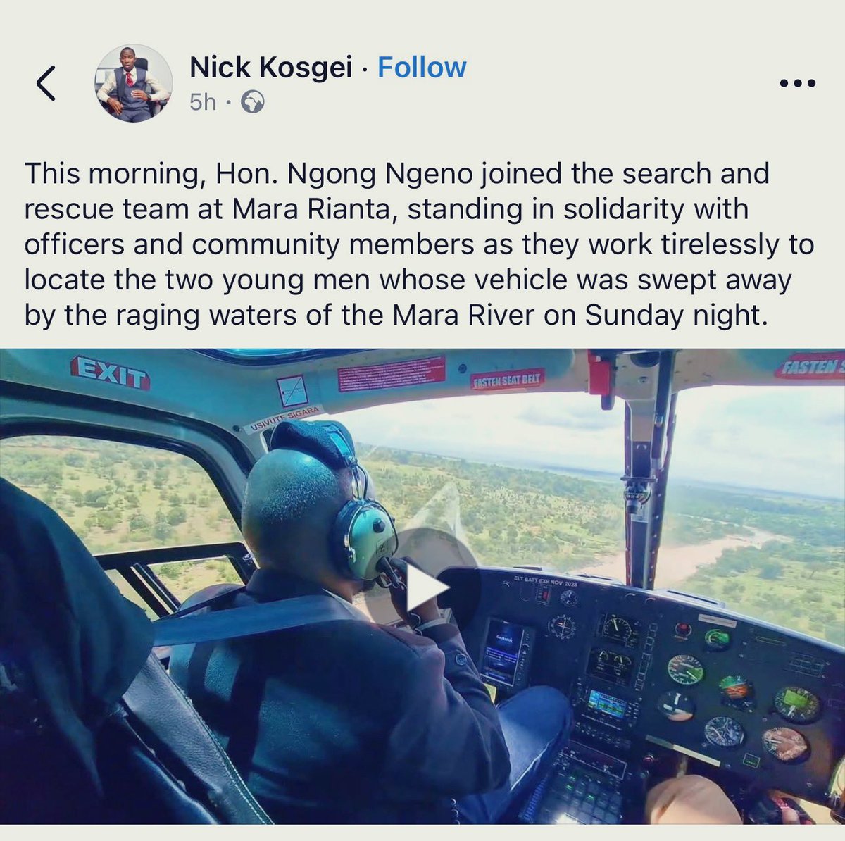 itskipronoh's tweet photo. MP Johanna Ngeno’s cameraman Nick Kosgei was among the 6 victims. https://t.co/c1oBtKf3Ju