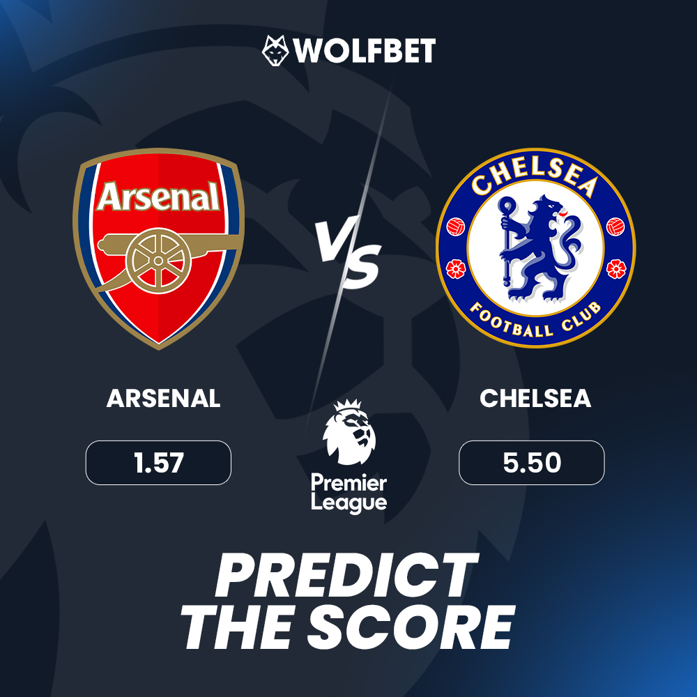 wolfdotbet's tweet photo. Arsenal vs Chelsea ⚽️

Predict the match score for a chance to win a Bonus Code 🎁

❤️+🔃 to enter!

#PremierLeague #ARSCHE #giveaway