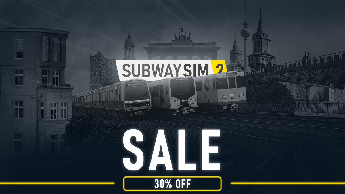 AerosoftGmbH's tweet photo. 🚇 30% off SubwaySim 2!🚇
Explore Germany’s three most scenic subway lines: Berlin’s U1/U3 and Hamburg’s U3.
On sale now on Steam – only until March 14! 🔥
Start your ride here! 👇
🔗 https://t.co/gRt4Dg6IsR
#SubwaySim2 #SubwaySim #Ubahn #Simulation #SteamSale #Simulator https://t.co/Bm7lVaYQgD