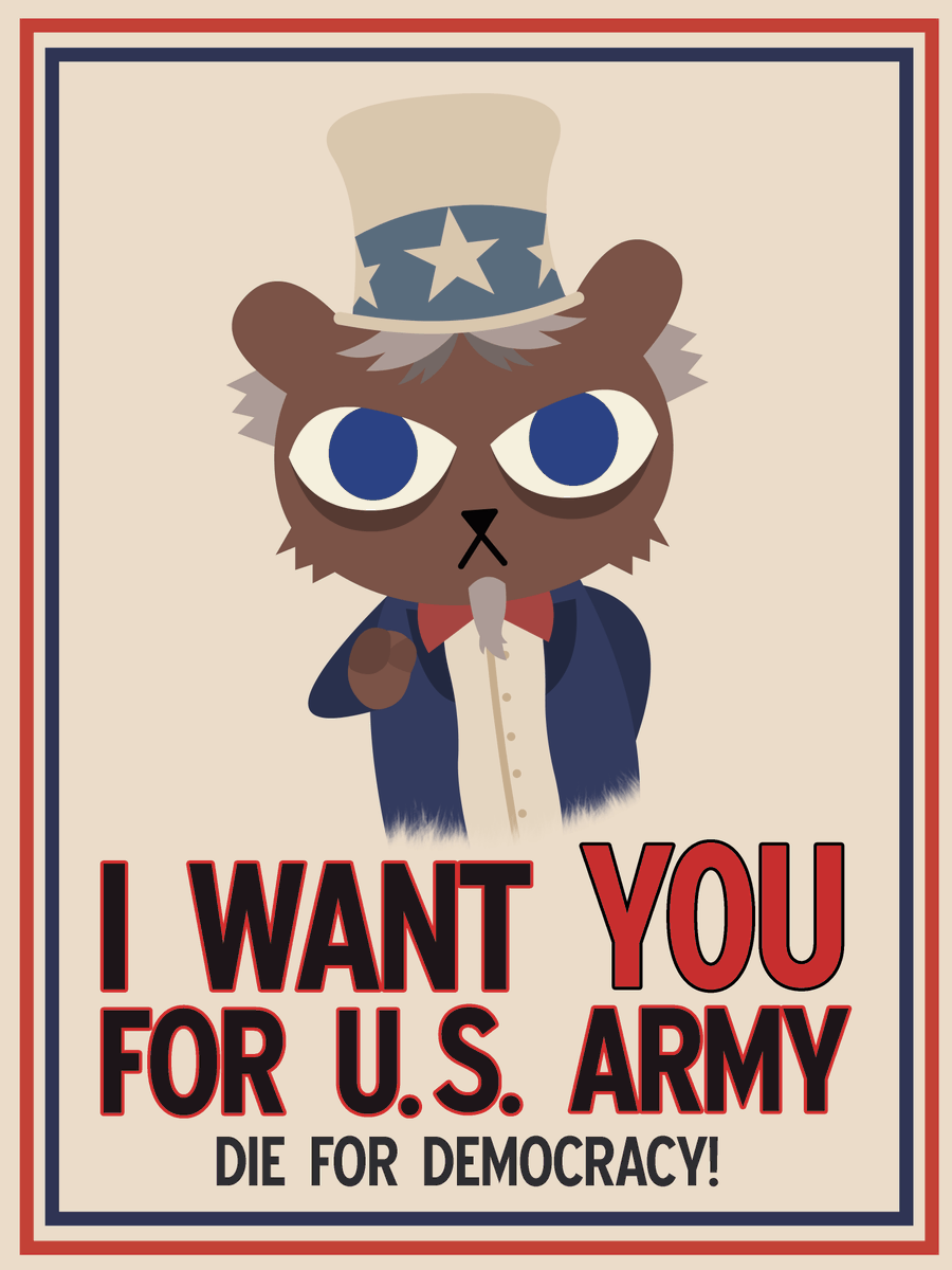 ruby_clock's tweet photo. #NITW #nightinthewoods #Nitwartist #Furry #FurryArt #WWII #WorldWar2 #propaganda #PropagandaPoster #militaryhistory #USAPropaganda
Recently I had the idea to remake several propaganda posters from the World War 2 in the Night In The Woods style
2/3 (USA poster) https://t.co/uNe4cduR4o