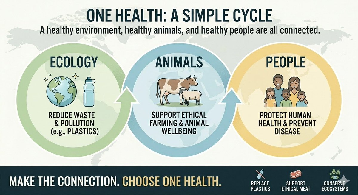 New diseases? Superbugs? It's a #BiologicalDominoEffect! 🌍 From plastics to sick animals, it all circles back to YOUR health. Time for #OneHealth action: Ditch single-use plastic, support ethical farming. Your move!
youtube.com/shorts/atqvR-4…