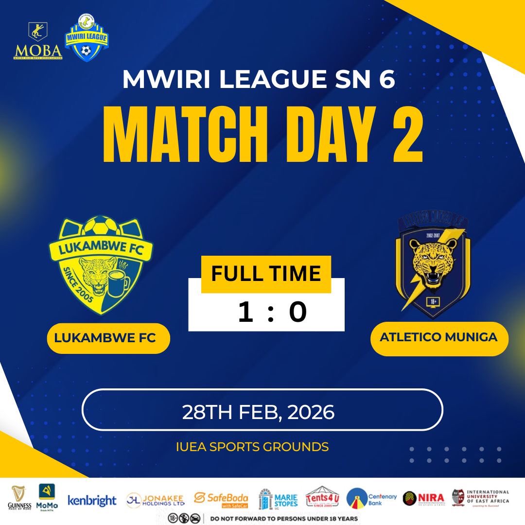 Lukambwe FC is having a massive day🔥 They’ve just registered their second win of the day after a tough 1–0 victory over Muniga. 

#ML6 #Mwirileague #MLUpdates