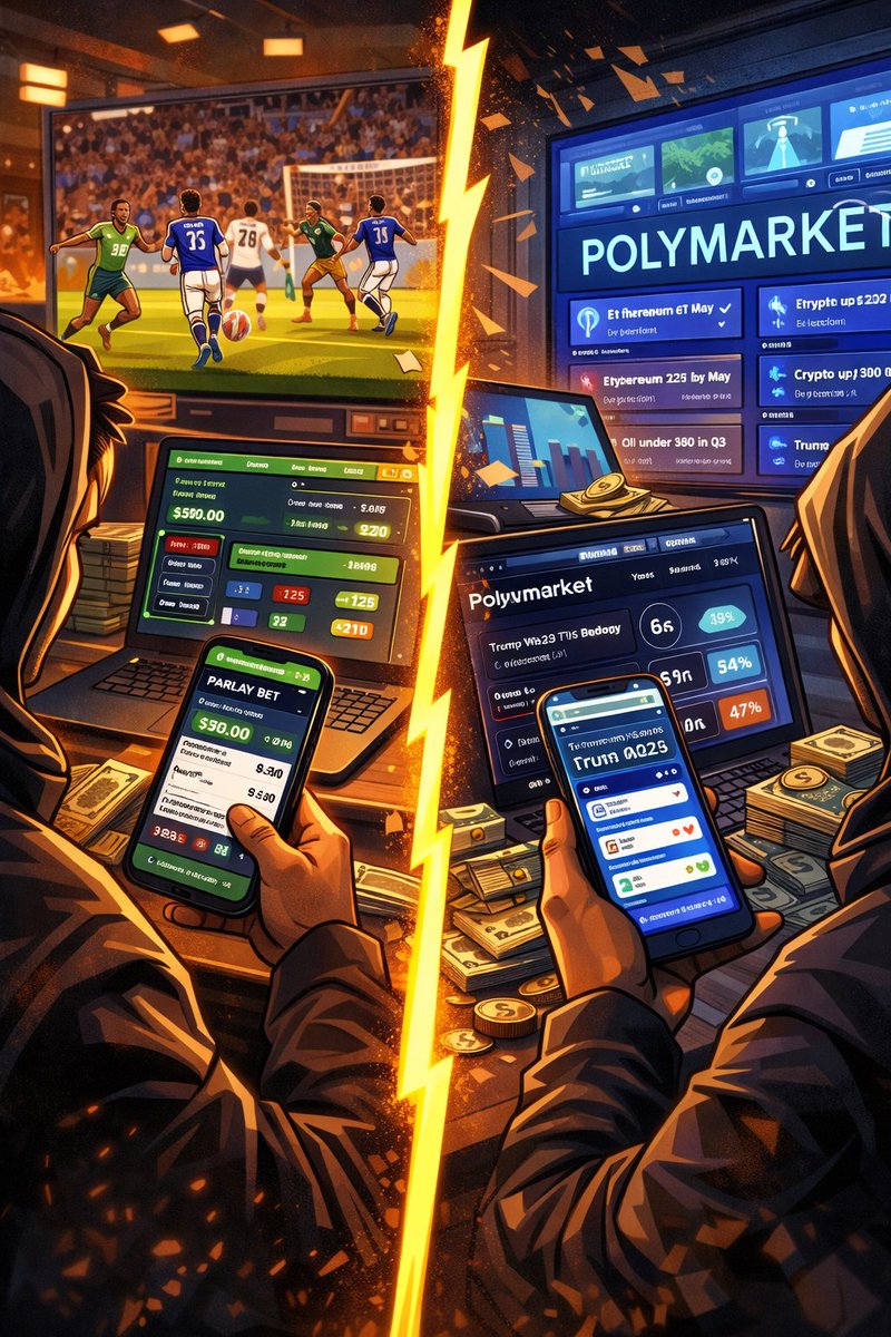 TakesWithSalt's tweet photo. Before, we bet on goals, corners and red cards.

Now people are betting on wars, elections, bankruptcies and humanitarian crises.

Same dopamine.
Different consequences. https://t.co/7PuqAN42bw