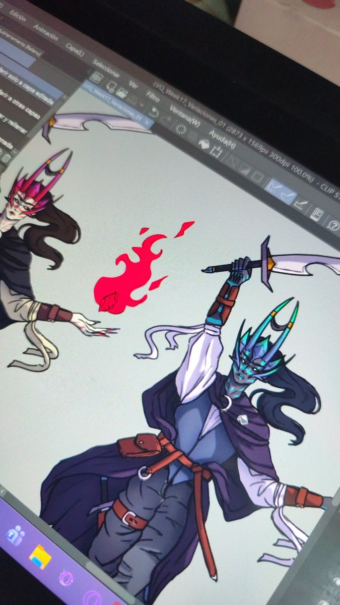 Teníamos que hacer variaciones de color (chromas básicamente) así que hice un parshendi del vacío