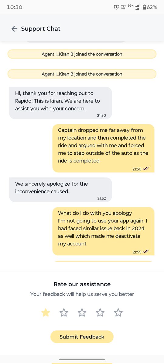 asbee2000's tweet image. @rapidobikeapp I have trust issues because last time in 2024 also i had faced a similar issue i was told action has been taken against the captain but I saw him still getting rides. I want assurance from your team this time on this issue. #rapidoauto