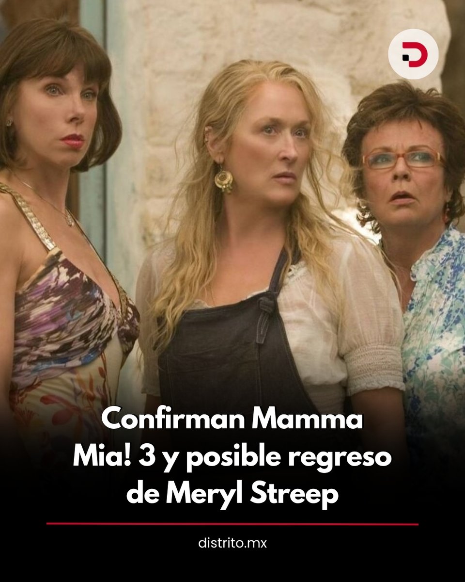DistritoMX1's tweet photo. 🔴 NBCUniversal Entertainment confirmó que la tercera entrega de Mamma Mia! se encuentra en producción, y el estudio mantiene conversaciones con la productora original para avanzar con el proyecto.

➡️ https://t.co/zyas3qdry9 https://t.co/ClQQdjAfEQ