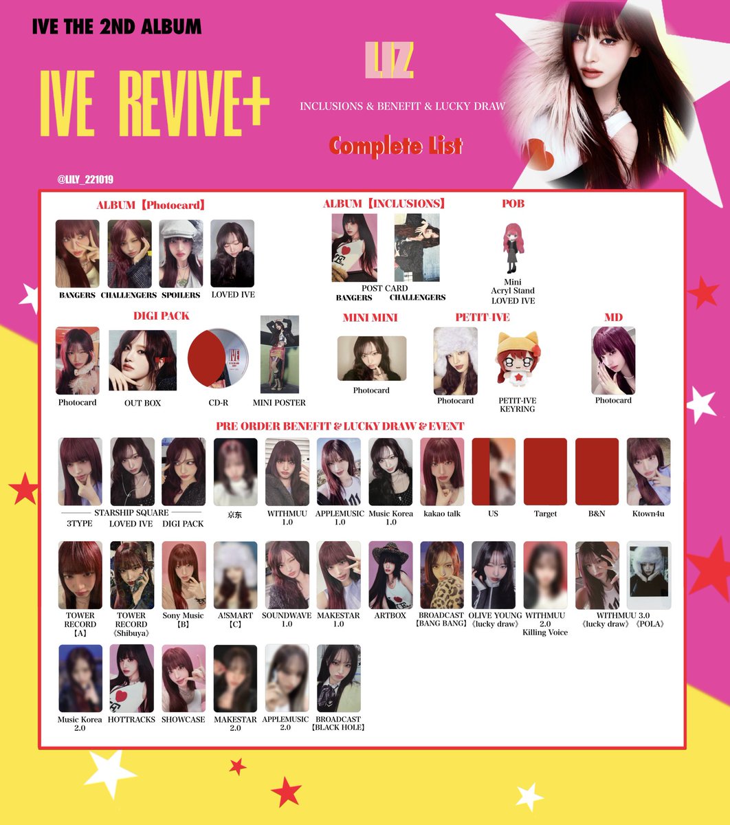 IVE【REVIVE+】 封入&特典 トレカ 一覧 🩷💫 Photocard List ver.4