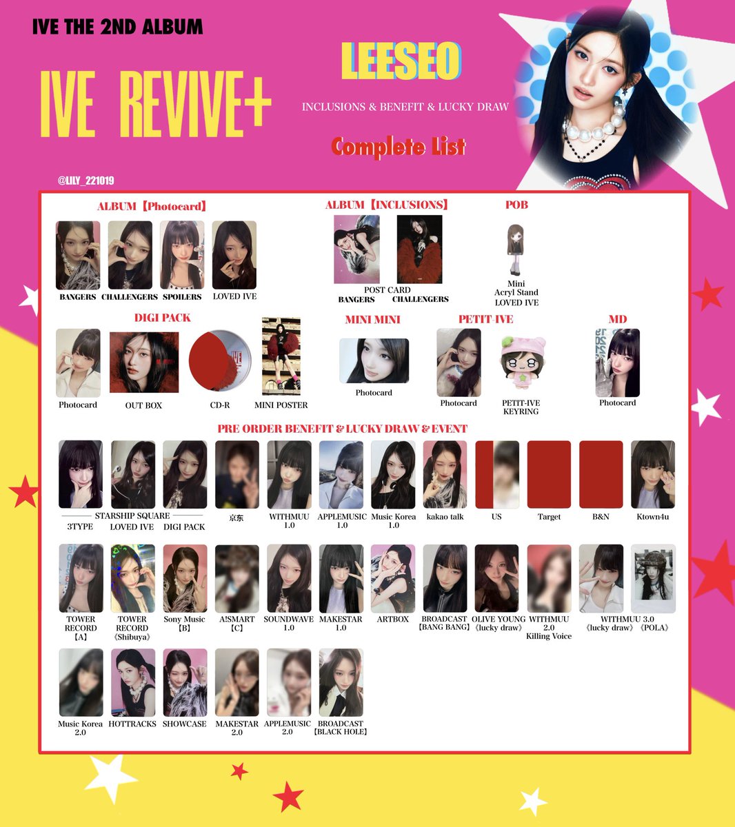 IVE【REVIVE+】 封入&特典 トレカ 一覧 🩷💫 Photocard List ver.4