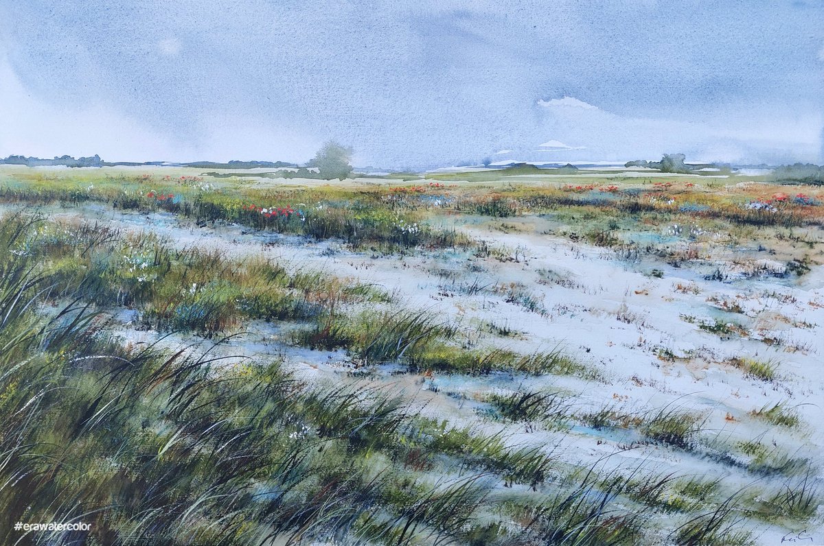 kocsi_erika's tweet image. #art #watercolor #mywork #wind #dune #nature