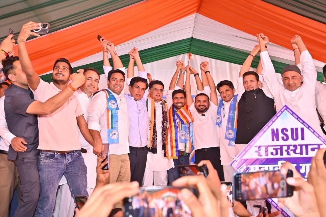 INCIndia's tweet photo. Congratulations to Shri @VinodJakharIN on taking oath today as the President of NSUI.

NSUI has always been the voice of students. We will continue to strengthen this voice and work with full commitment for the rights, opportunities, and betterment of students across the country. 

📍  New Delhi