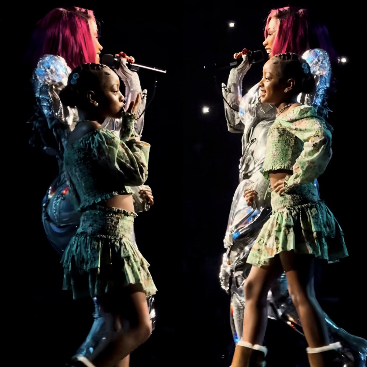 Cardi B and Kulture last night at her Little Miss Drama Tour.🥹🖤