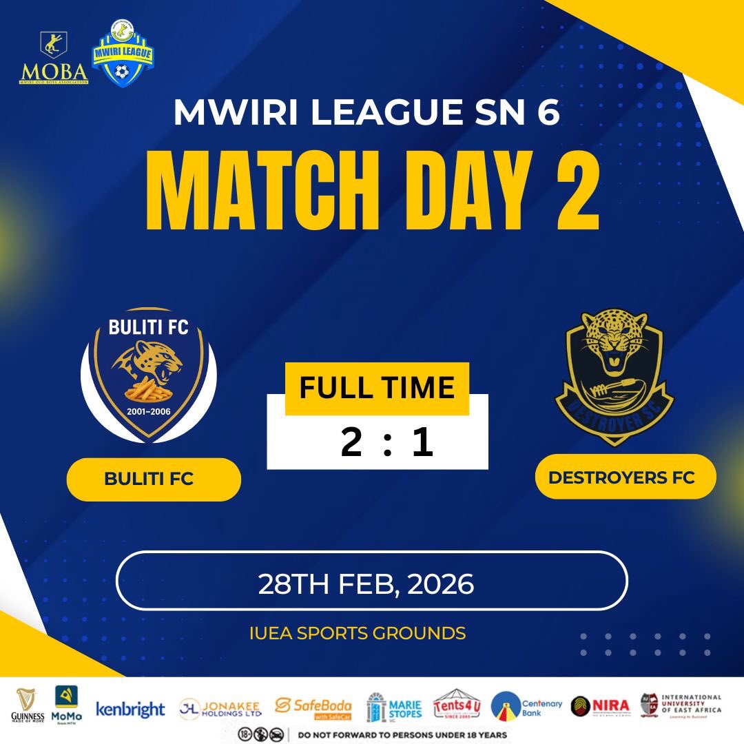 MwiriLeague's tweet photo. A massive 2–1 victory for Buliti FC🔥 They leave the pitch with all three points, while Destroyers fc are left searching for answers.
The struggle continues for the Destroyer fc, can they turn it around in the next round?
#ML6 #MwiriLeague #MLUpdates https://t.co/jHYgX19t8N