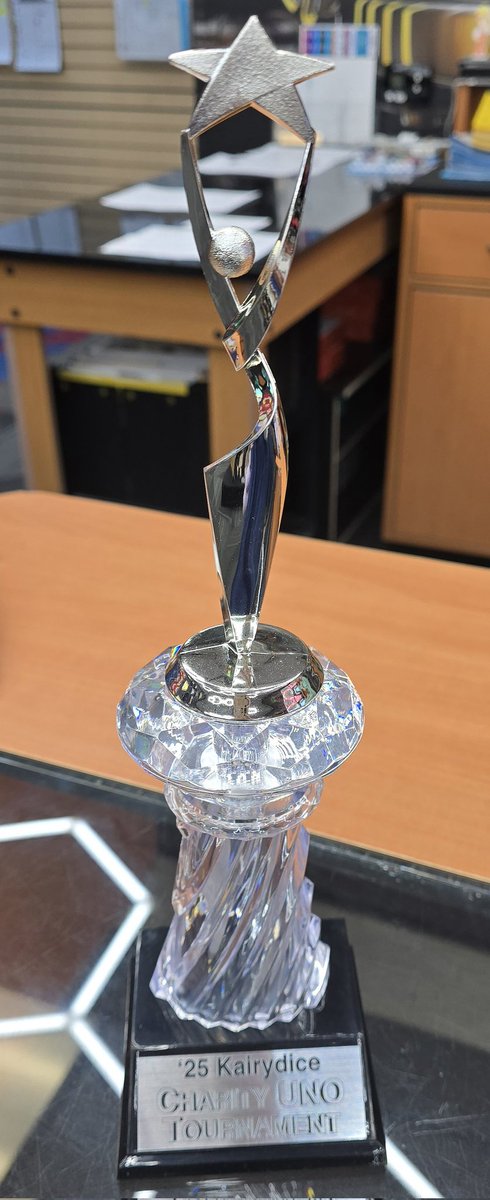 SisterAnemone's tweet photo. As September draws nearer, this is your reminder that I host an annual Charity UNO Tournament to benefit children's hospitals where the tourney champion wins a physical trophy of their design!

Including last year's winner @kairydice 💜🤗 https://t.co/SOs7jIgGsI