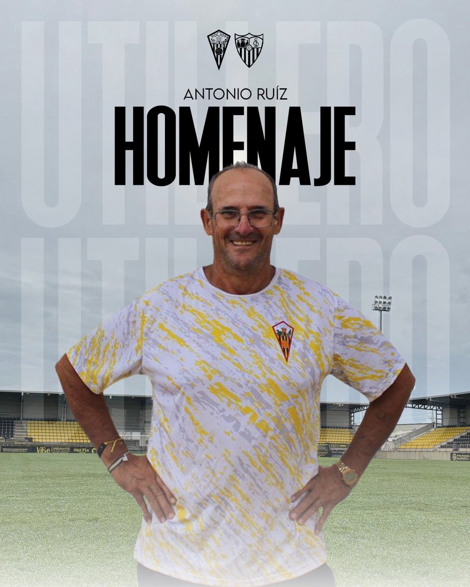 💛 Antes del inicio del encuentro de mañana frente al Sevilla FC ‘C’, nuestro club rendirá un más que merecido homenaje a quien durante tantos años fue el alma silenciosa del vestuario, Antonio Ruíz.

Antonio no solo fue nuestro utillero, fue un hombre de club en el sentido más